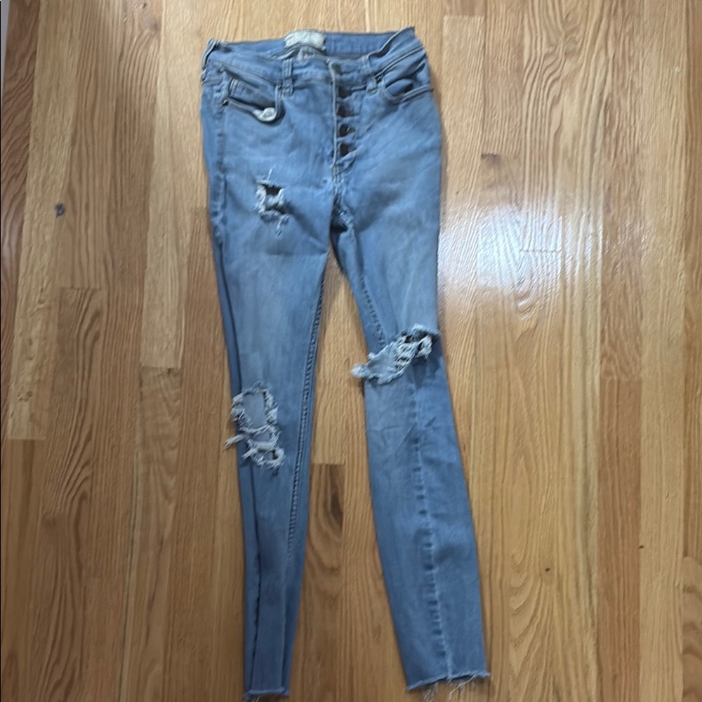 Free People Distressed Blue Women's Jeans Size 27